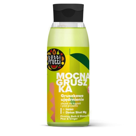 Ujędrniający olejek do kąpieli i pod prysznic Gruszka i Imbir + Detox Shot Mg, 400 ml